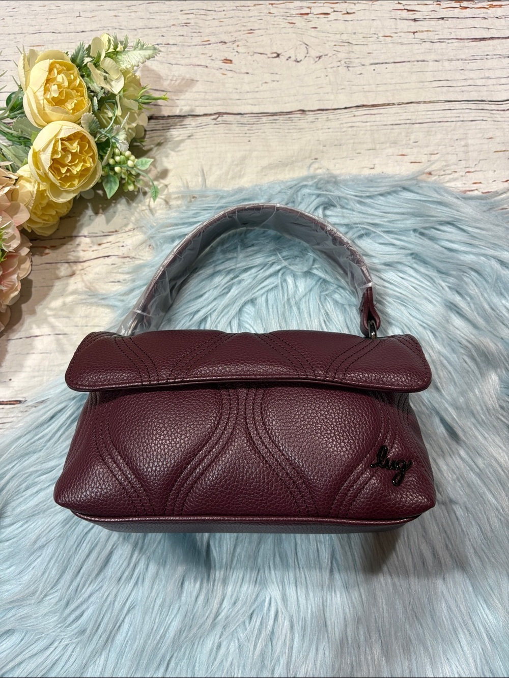 NWOT Lug Cadence Merlot Quilted Mini Bag